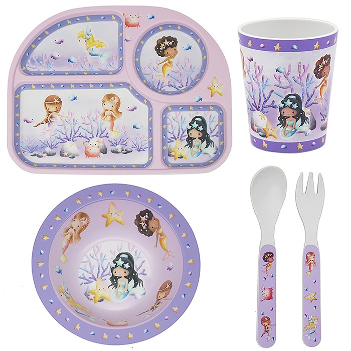 4 Piece Baby Dinner Set Mermaid