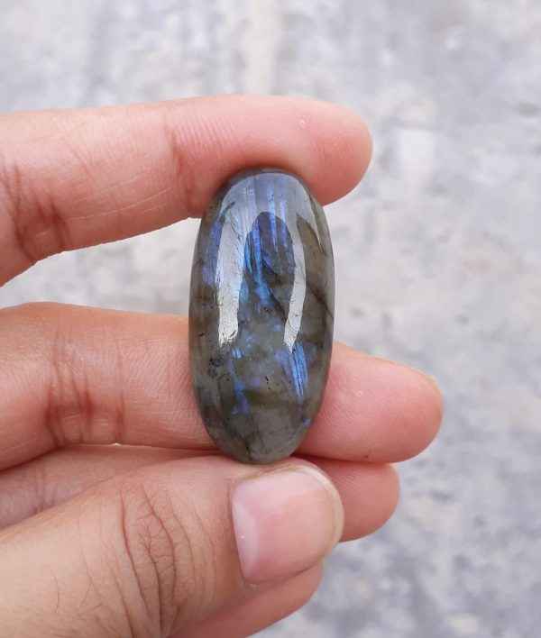 37ct Labradorite Cabochon - Spectrolite- Black Moon Stone - 35 x17mm