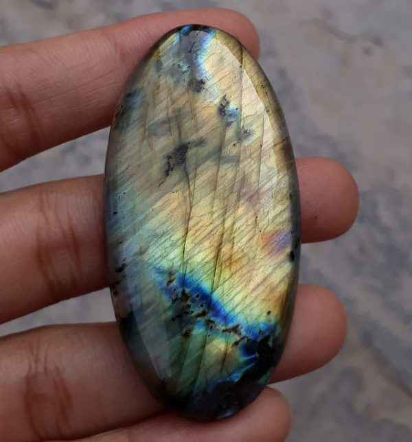 110ct Labradorite Cabochon - Spectrolite- Black Moon Stone - 57x28.5mm