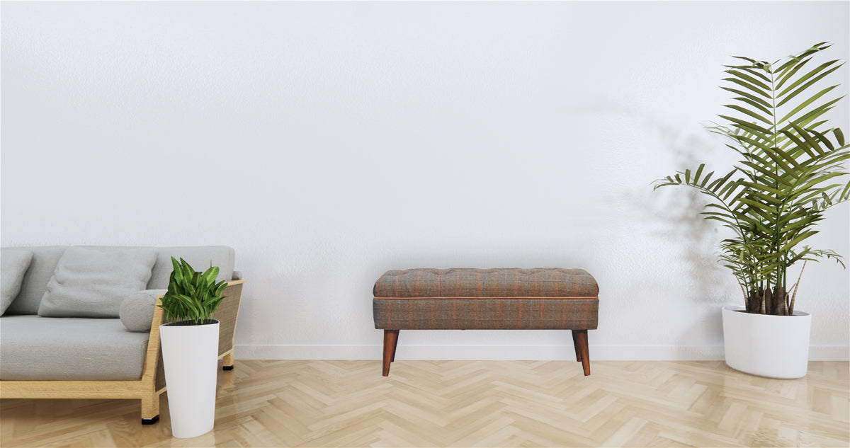 Multi Tweed Buffalo Pipe Bench