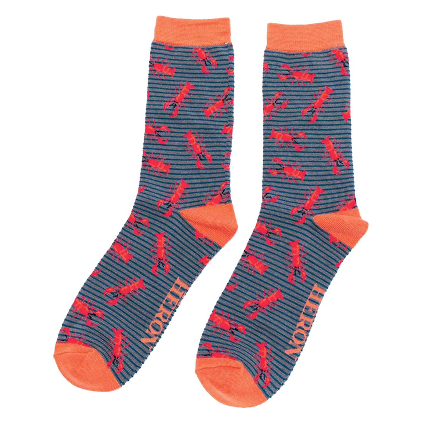 1 Pack Mens Novelty Grey Lobster Bamboo Socks