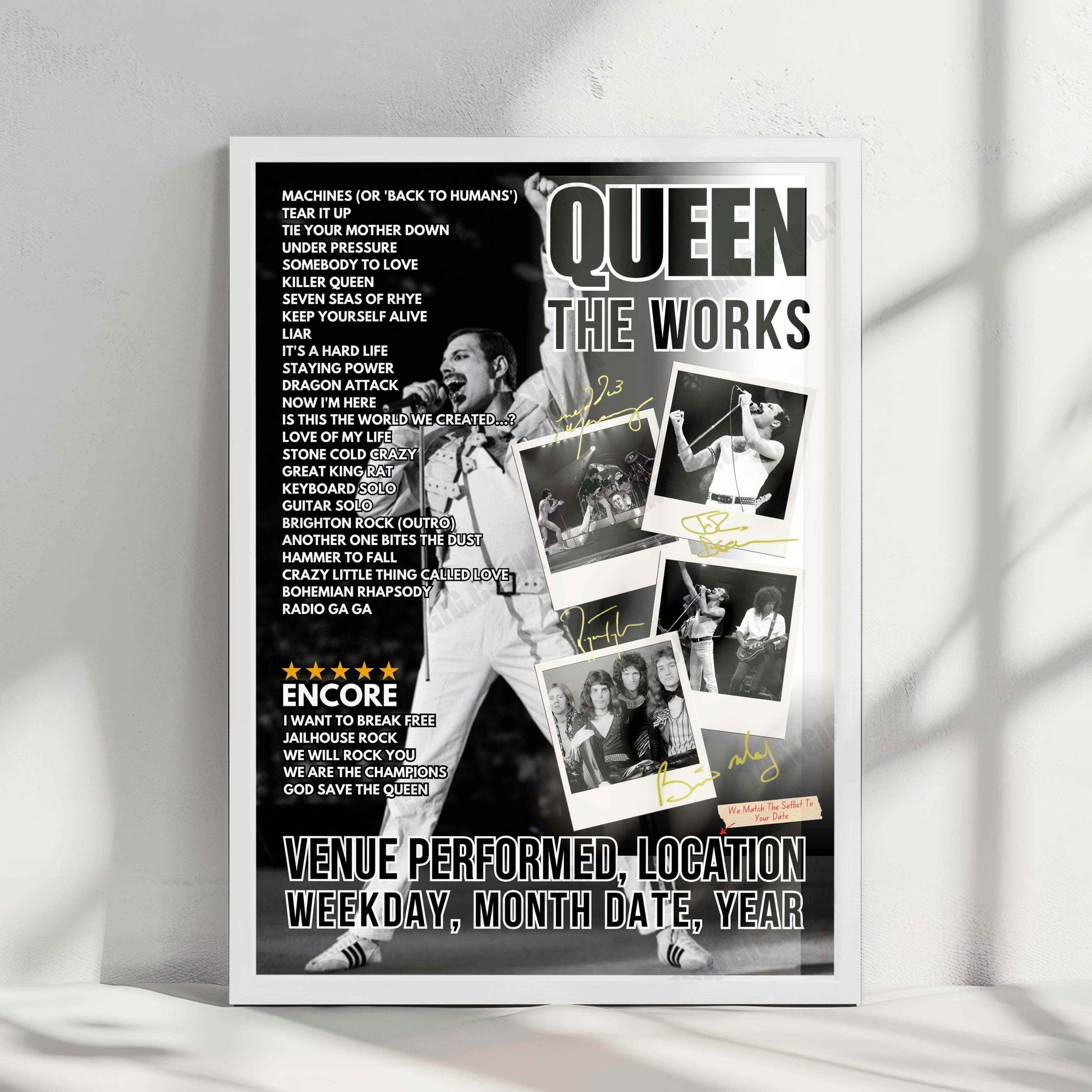 Queen Setlist Poster - Hanns-Martin-Schleyer-Halle, Stuttgart - September 27th, 1984