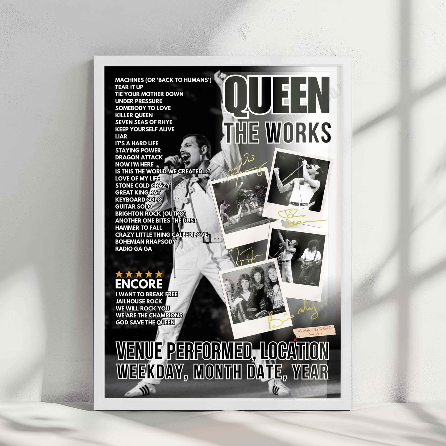 Queen Setlist Poster - Arizona Veterans Memorial Coliseum, Phoenix - September 10th, 1982
