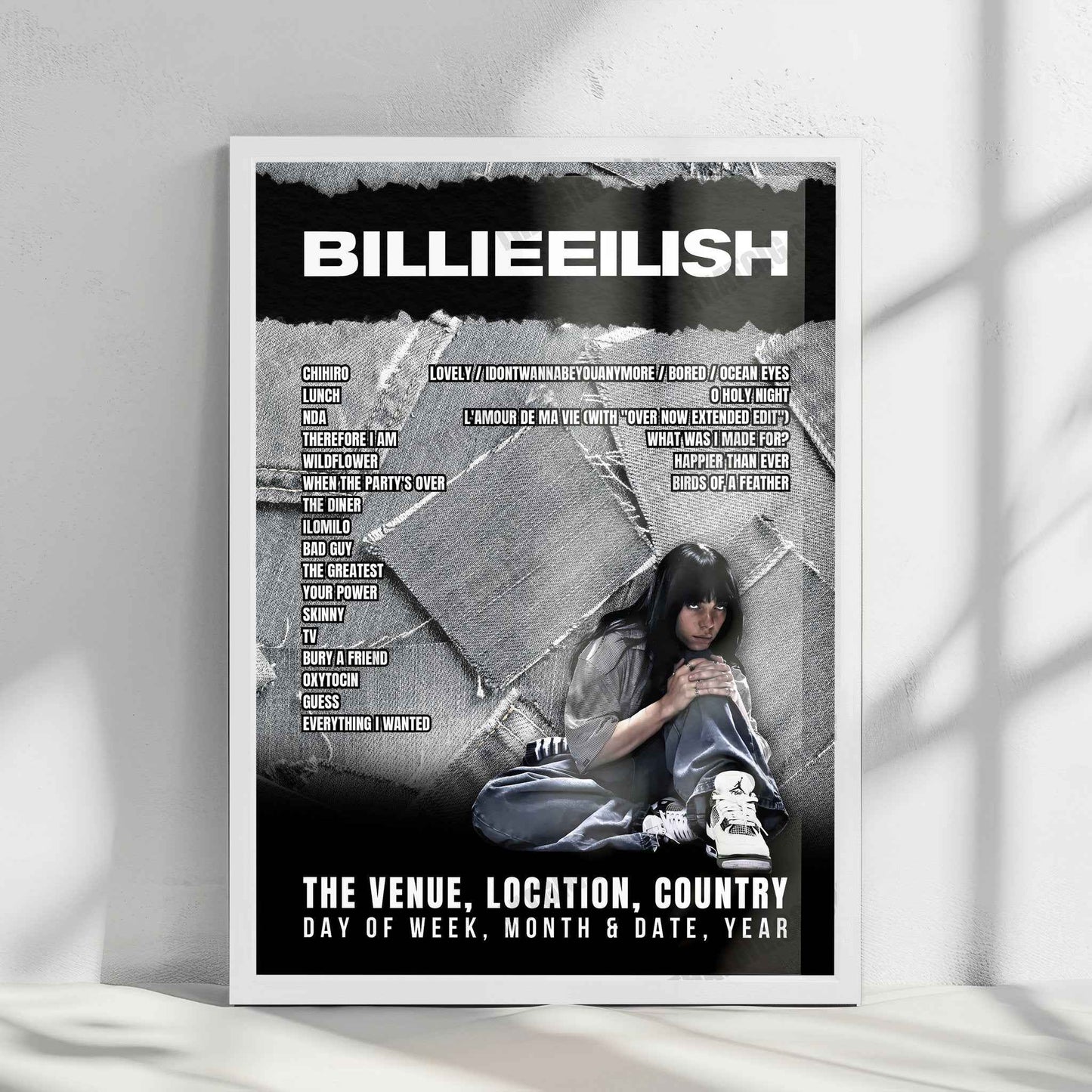 Billie Eilish Setlist Poster - Ziggo Dome, Amsterdam - May 7th, 2025
