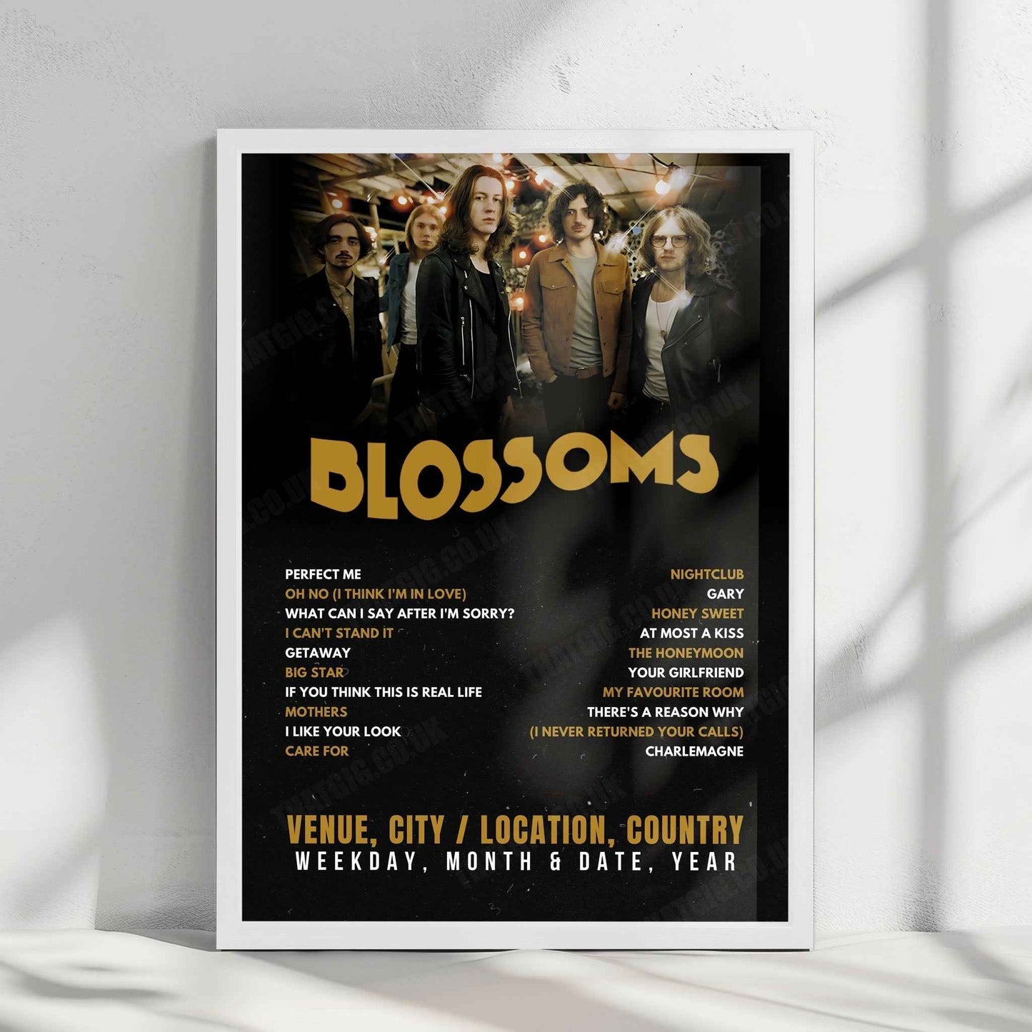 Blossoms Setlist Poster - The Academy, Dublin - November 15th, 2024