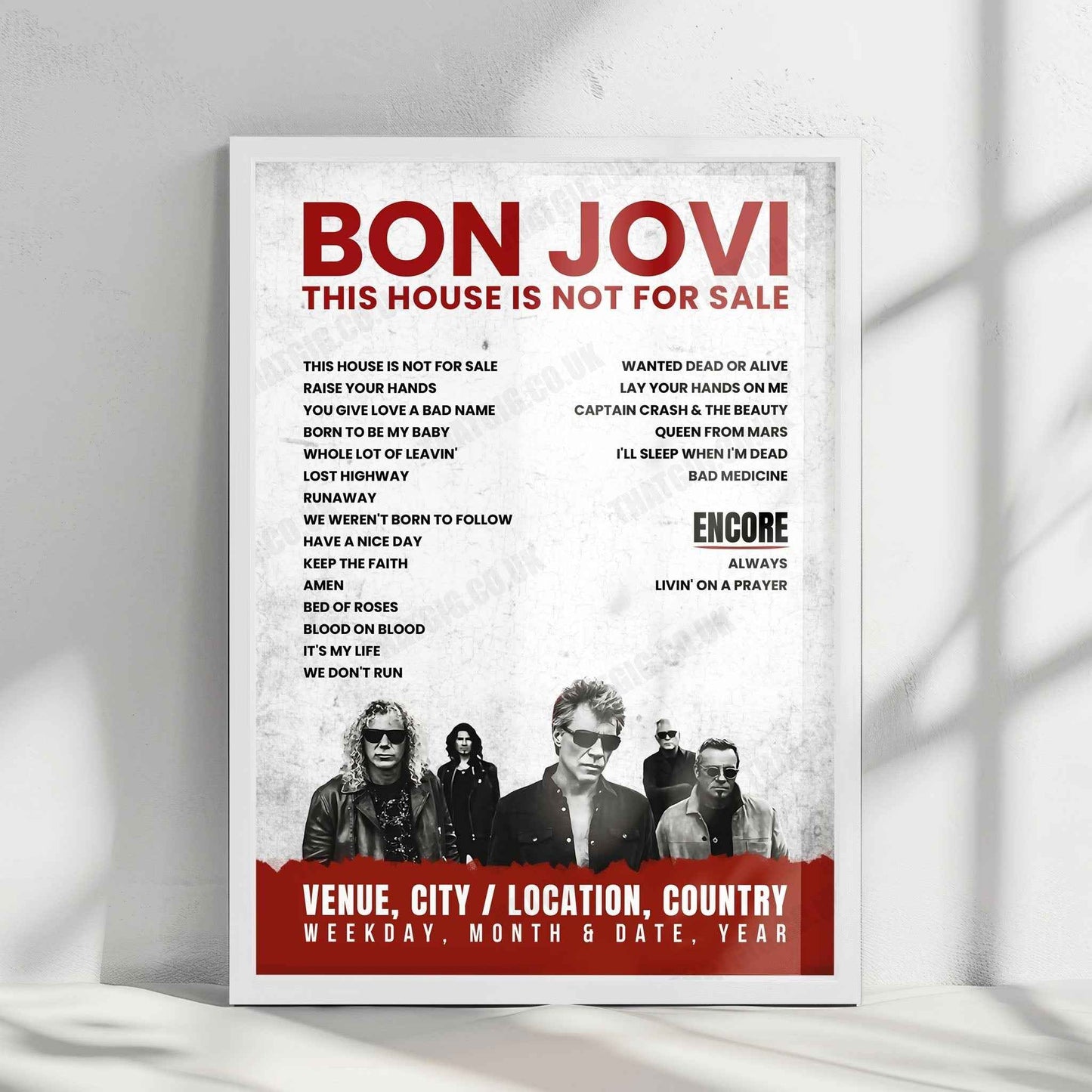 Bon Jovi Setlist Poster - Chesapeake Energy Arena, Oklahoma City - February 21st, 2017
