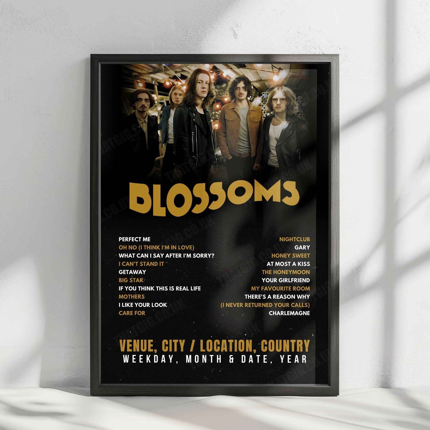 Blossoms Setlist Poster - The Academy, Dublin - November 15th, 2024