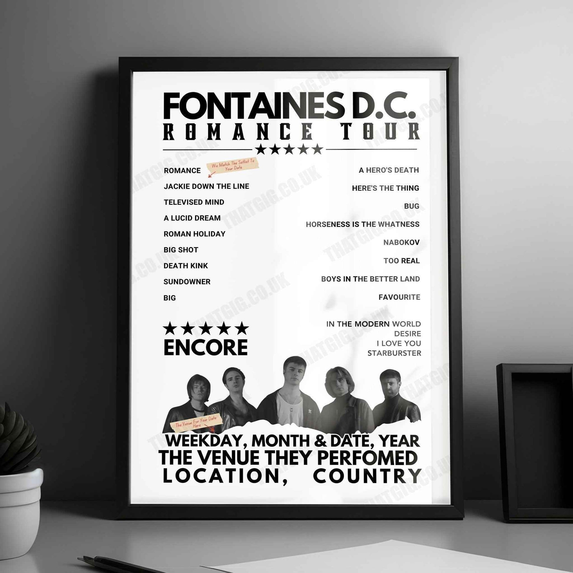Fontaines D.C. Setlist Poster - Brooklyn Paramount, Brooklyn, USA - October 16th, 2024