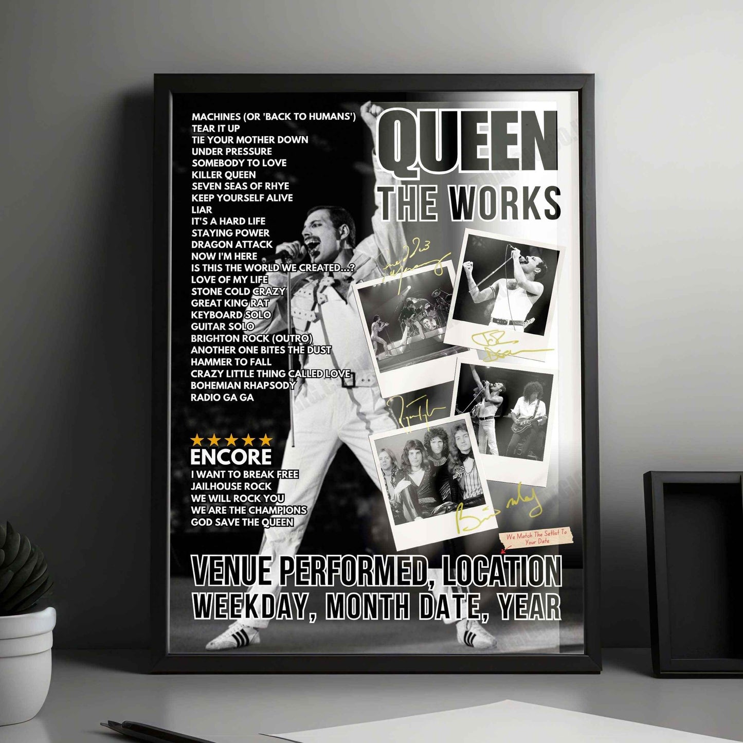 Queen Setlist Poster - Arizona Veterans Memorial Coliseum, Phoenix - September 10th, 1982