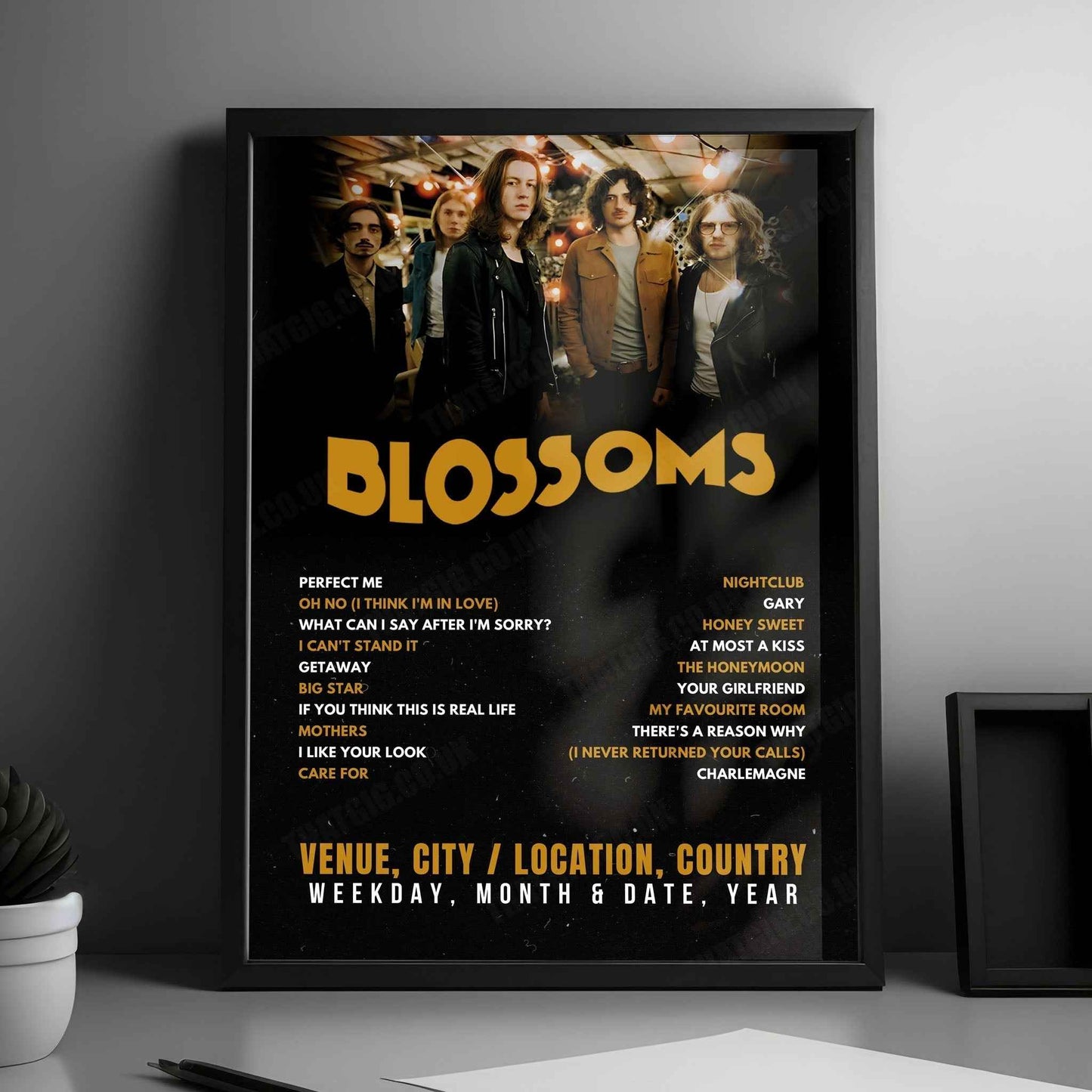 Blossoms Setlist Poster - The Academy, Dublin - November 15th, 2024