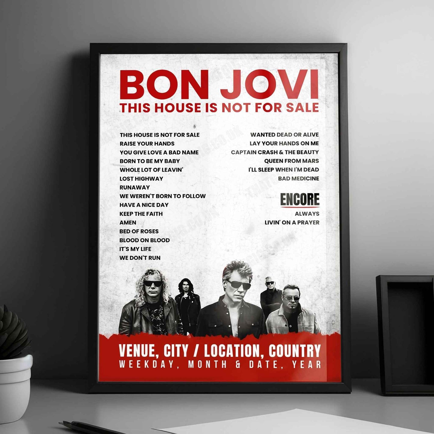 Bon Jovi Setlist Poster - Chesapeake Energy Arena, Oklahoma City - February 21st, 2017