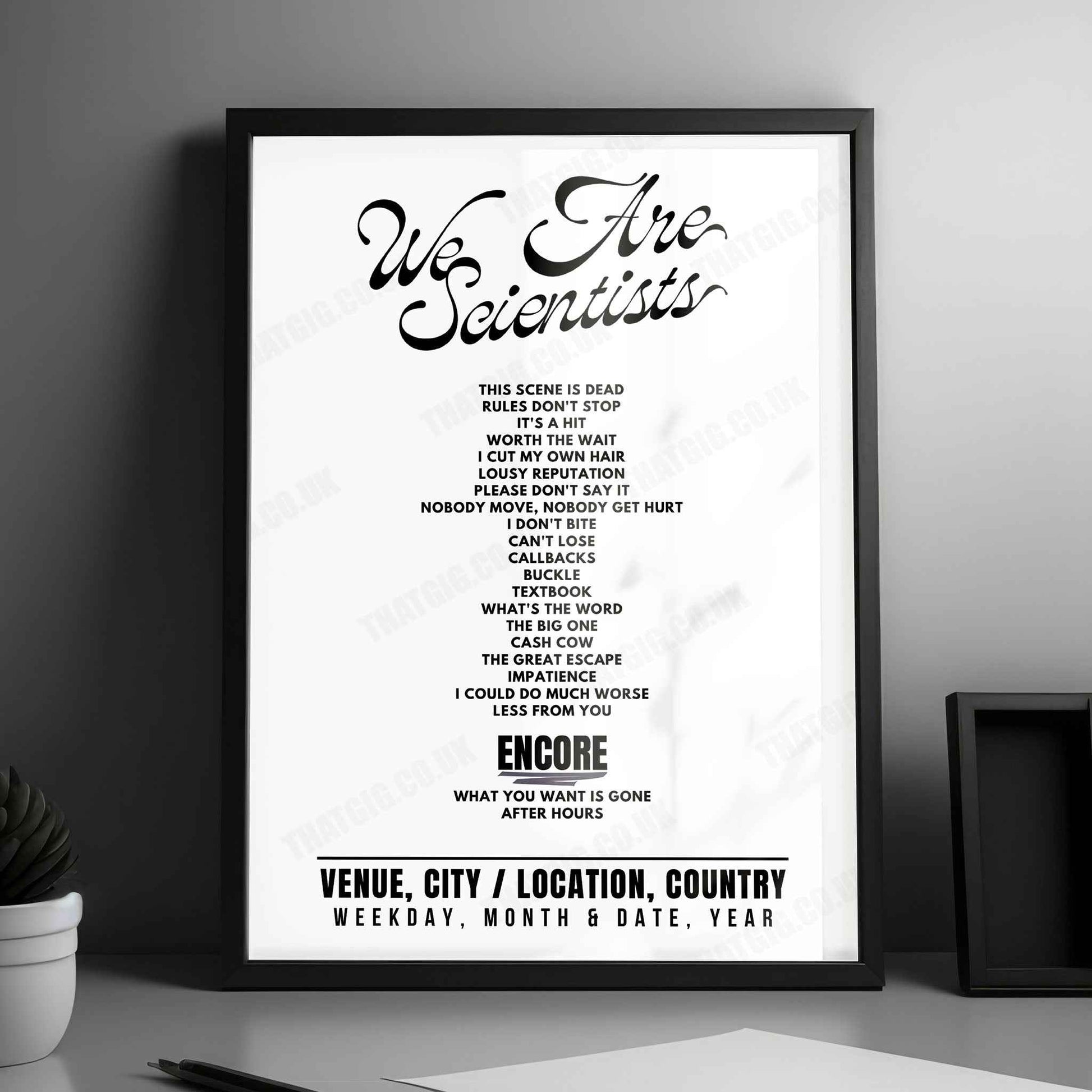 We Are Scientists Setlist Poster - MusikZentrum, Hanover - May 6th, 2025