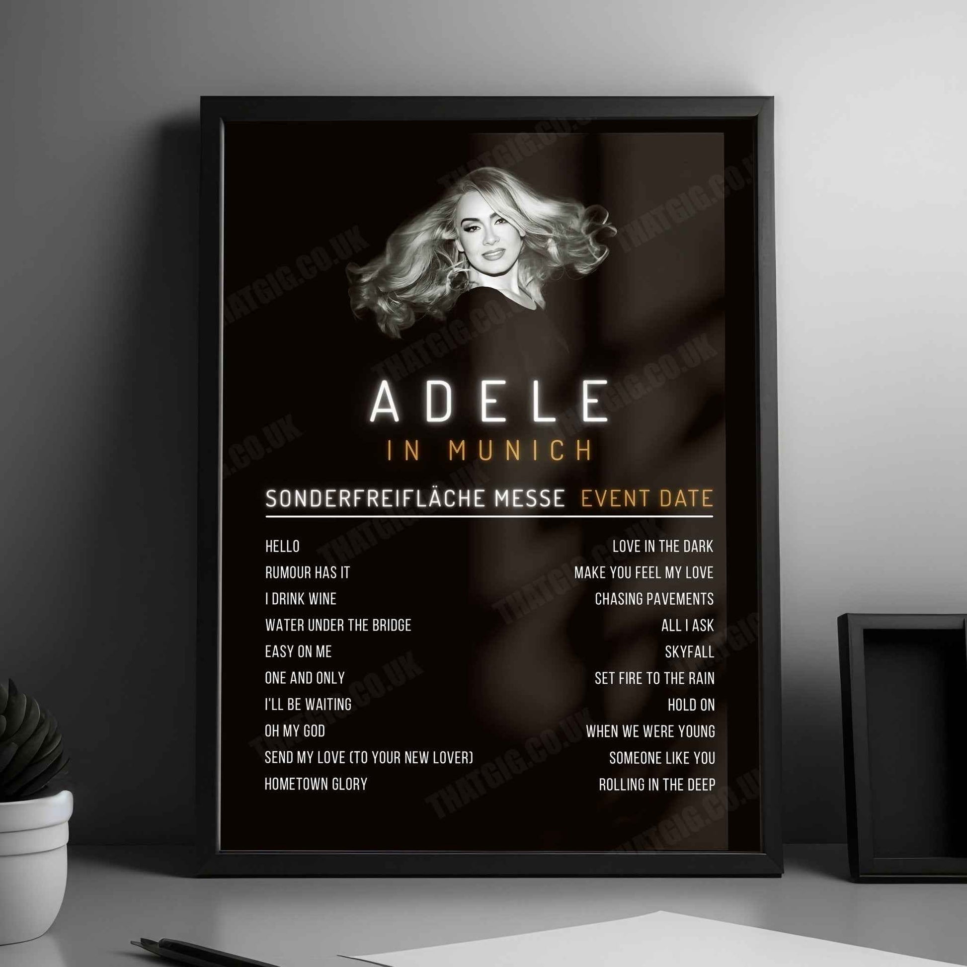 Adele Setlist Poster - Sonderfreifläche Messe, Munich - August 24th, 2024