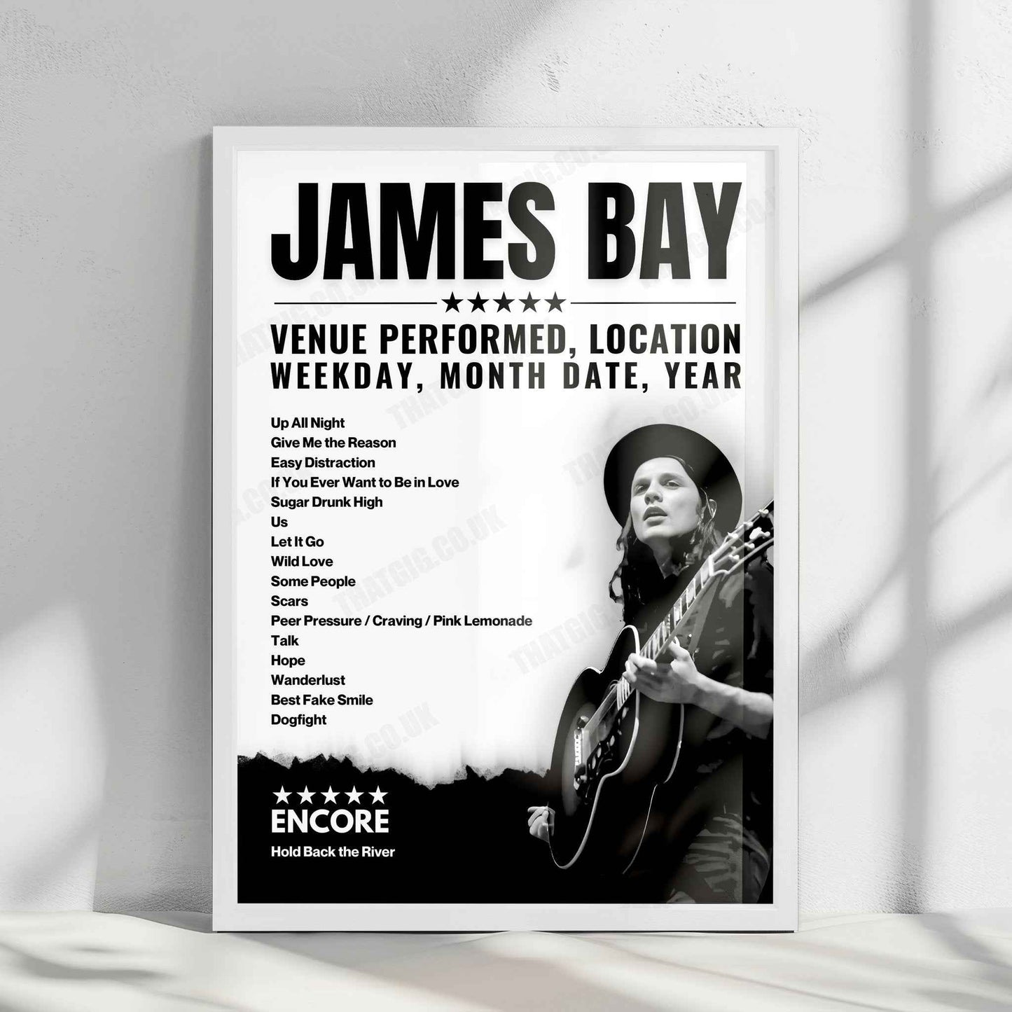 James Bay Setlist Poster - The Slipper Room, New York - June 16th, 2022