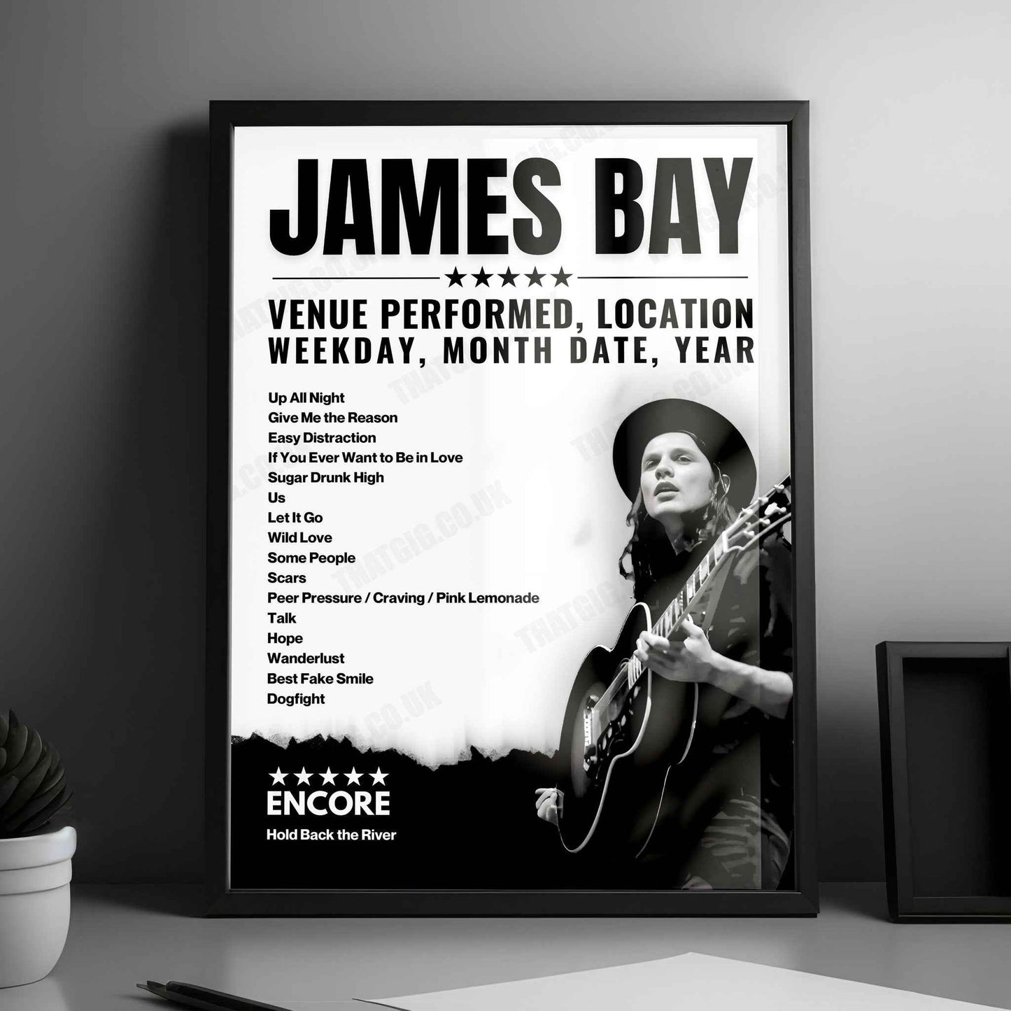 James Bay Setlist Poster - State Farm Arena, Atlanta - August 26th, 2022
