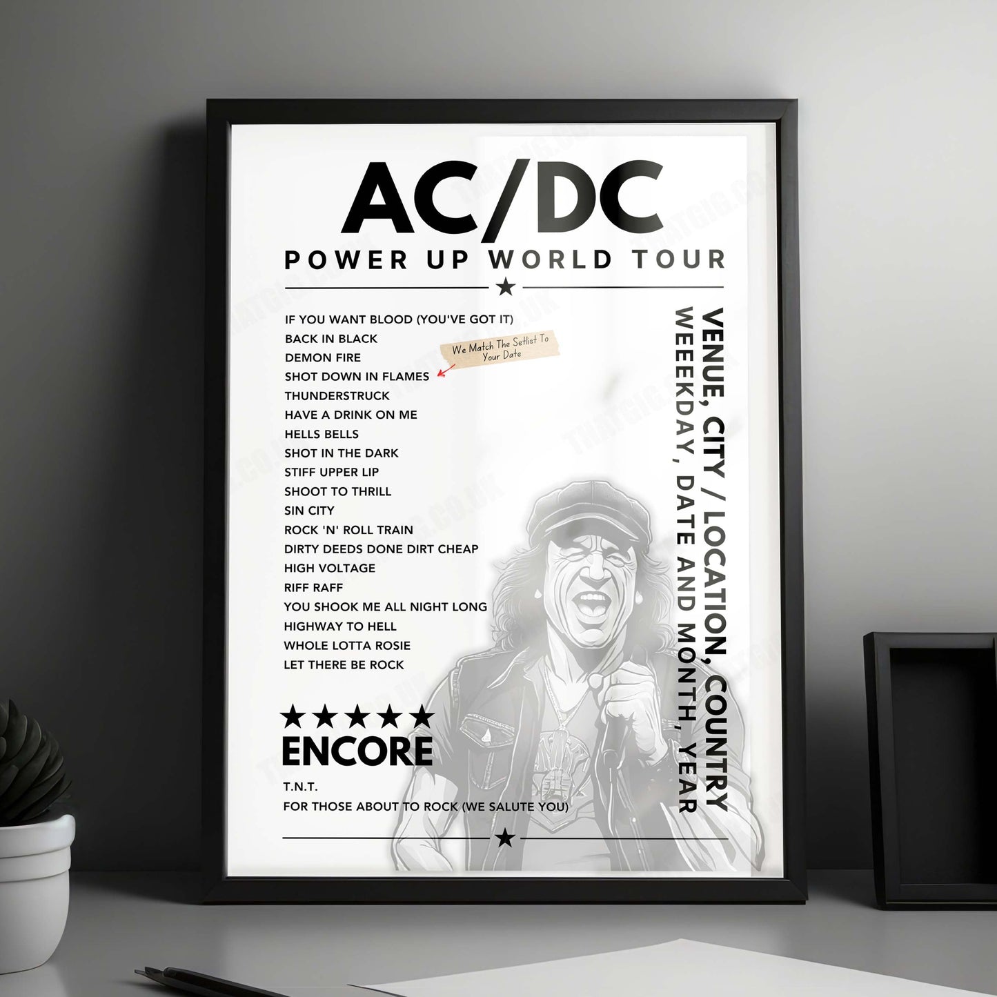 AC/DC Setlist Poster - Sprint Center, Kansas City - April 11th, 2010