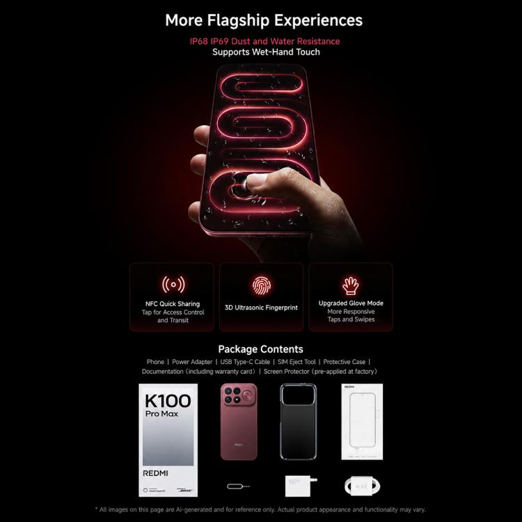 Xiaomi Redmi K100 Pro Max, 12GB+256GB, 6.9 inch Xiaomi HyperOS 3 Snapdragon 8 Elite Gen 5 Octa Core, NFC, Network: 5G, 12GB+256GB
