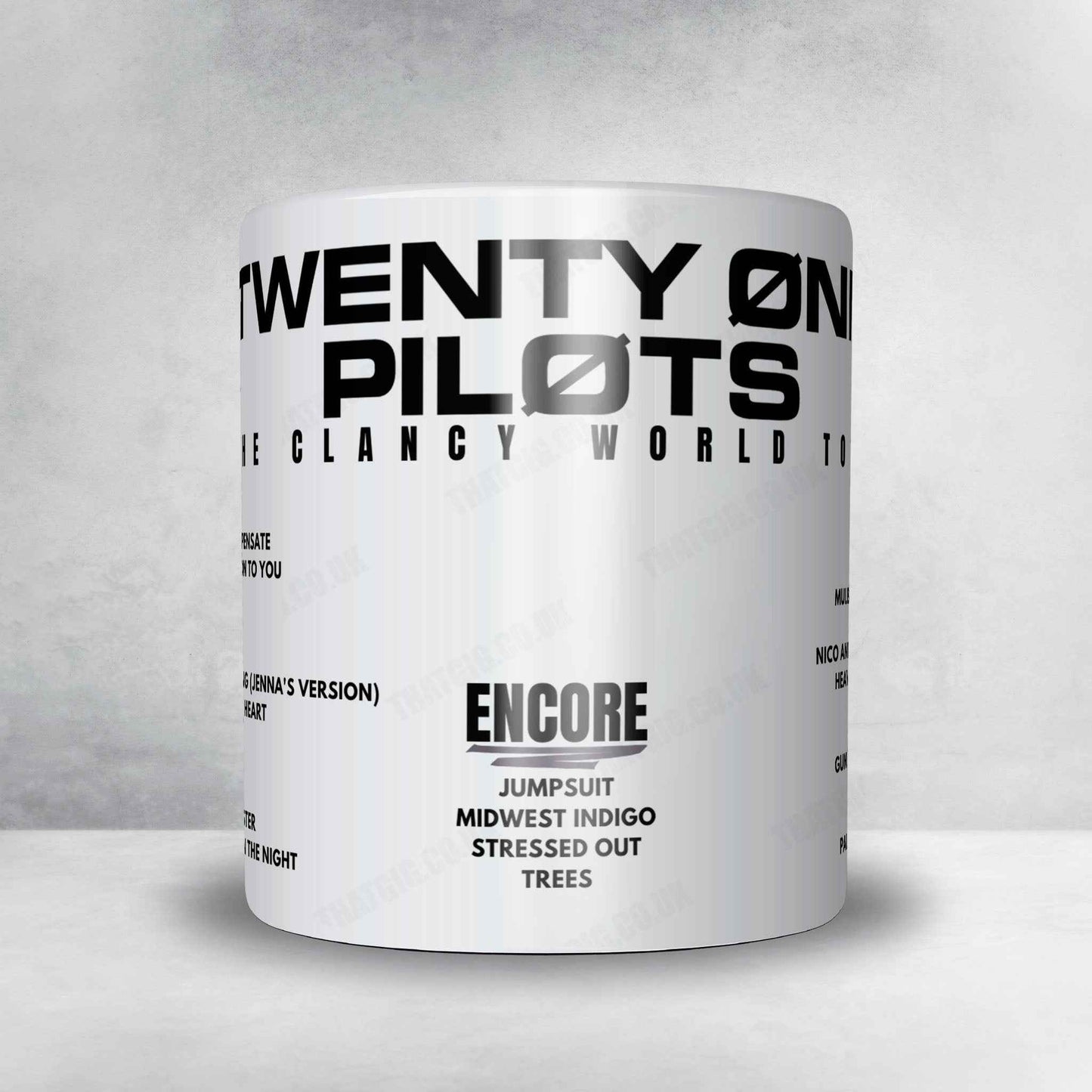 twenty one pilots Setlist Mug - Nationwide Arena, Columbus - October 4th, 2024