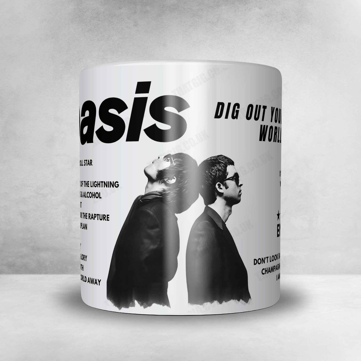 Oasis Setlist Mug - Gurten, Bern - July 18th, 2009
