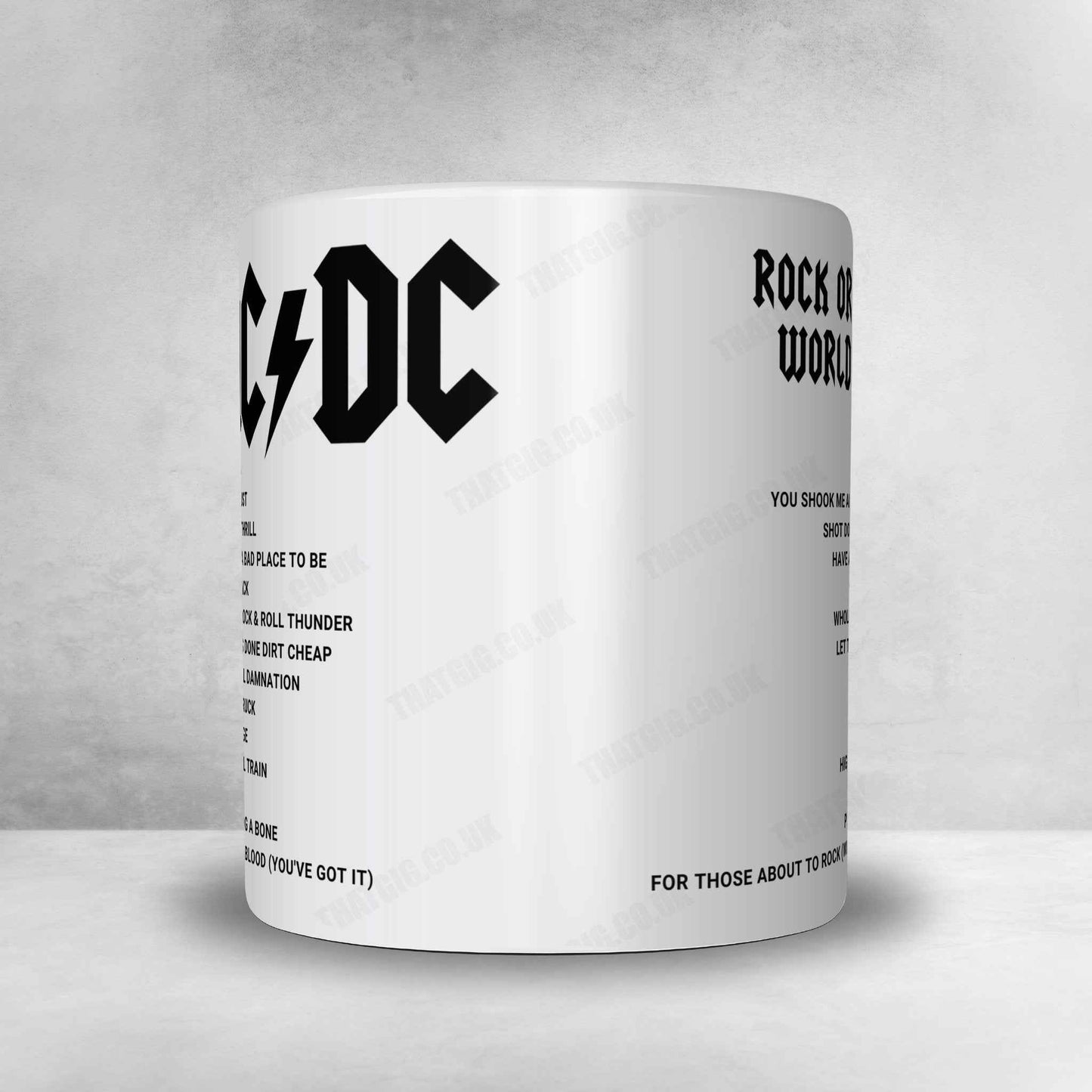 AC/DC Setlist Mug - QSAC Stadium, Brisbane - November 12th, 2015