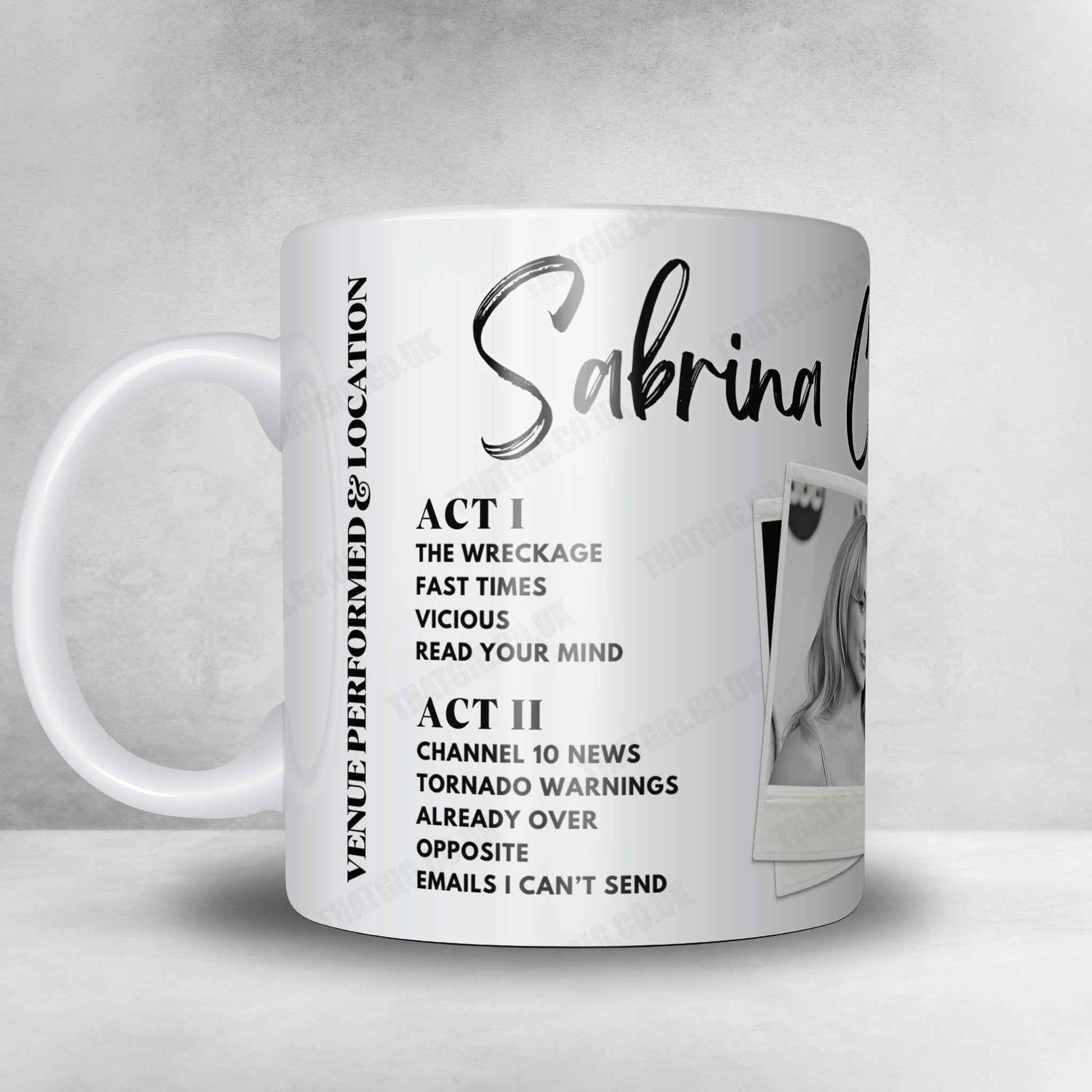 Sabrina Carpenter Setlist Mug - American Airlines Center, Dallas, TX, USA - October 30th, 2024