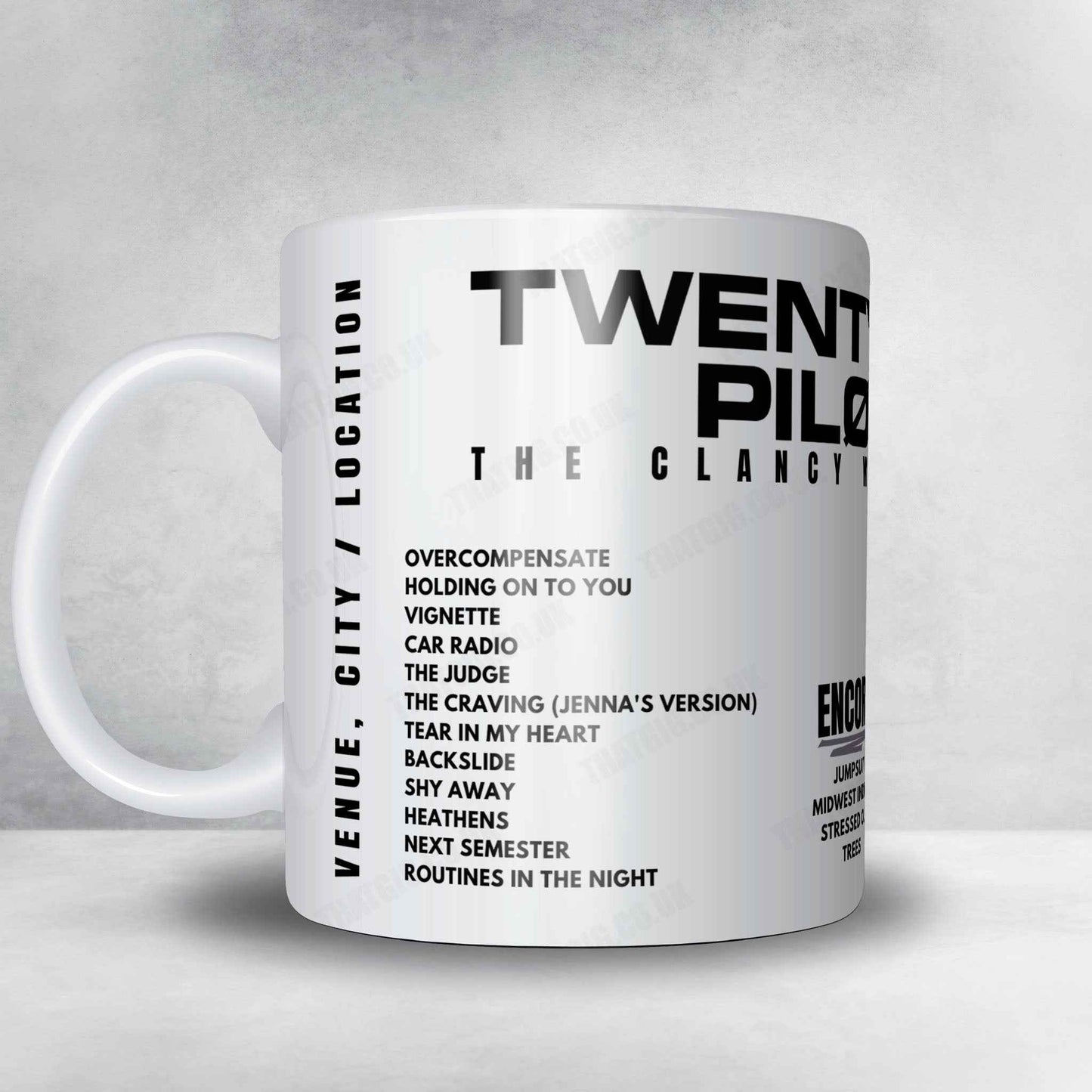 twenty one pilots Setlist Mug - Nationwide Arena, Columbus - October 4th, 2024