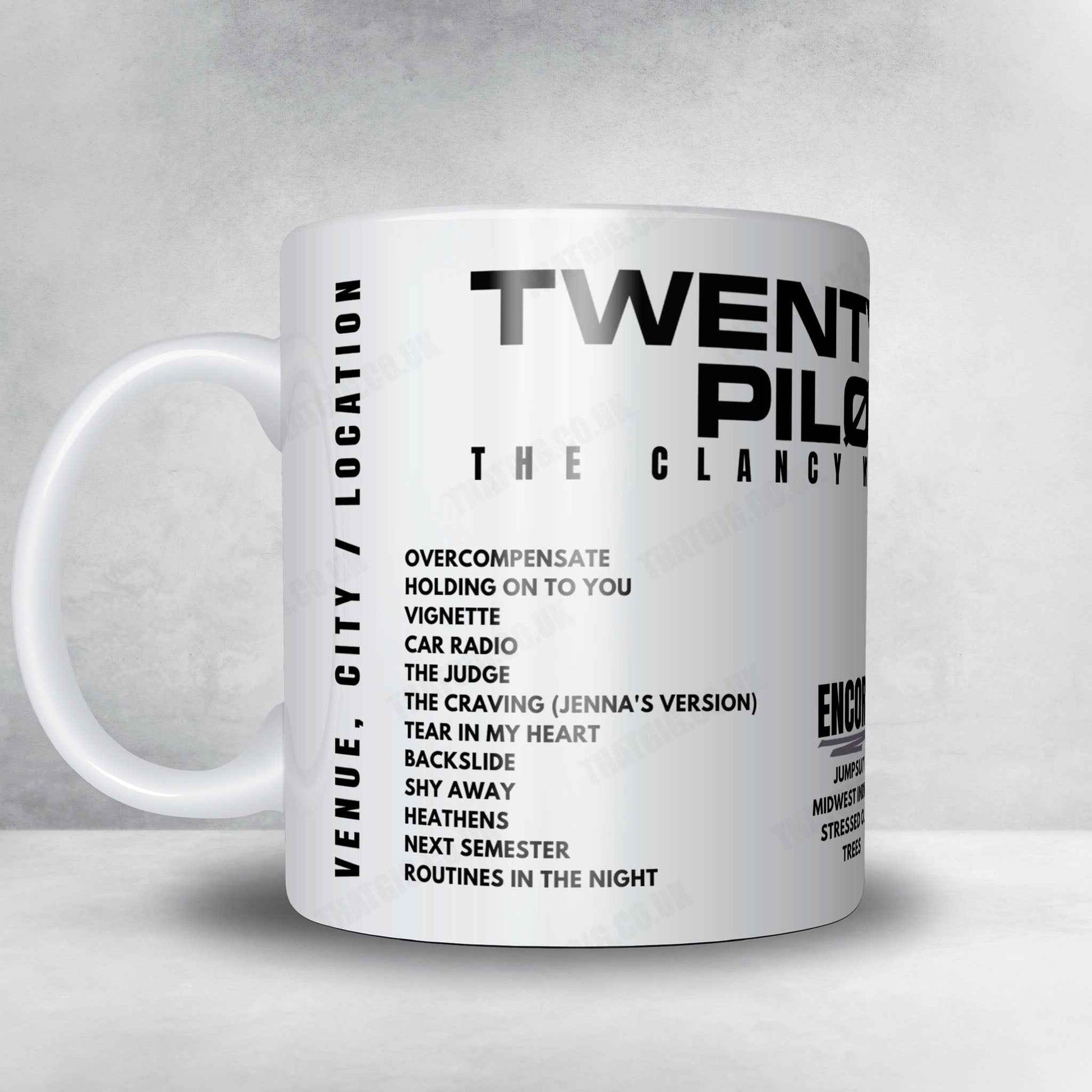 twenty one pilots Setlist Mug - Nationwide Arena, Columbus - October 4th, 2024
