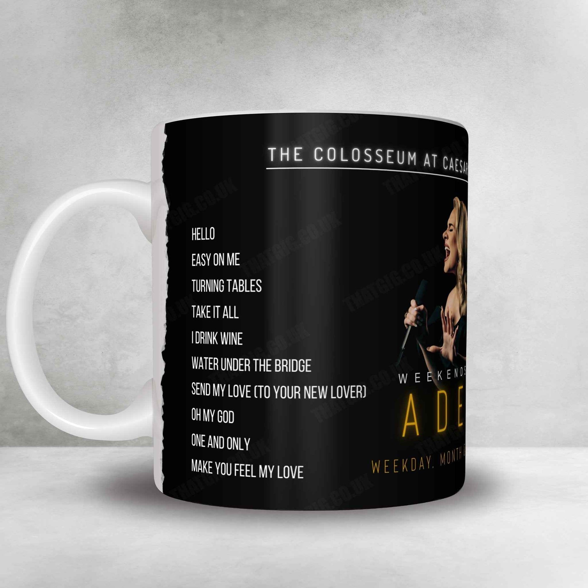 Adele Setlist Mug - The Colosseum at Caesars Palace, Las Vegas - January 19th, 2024