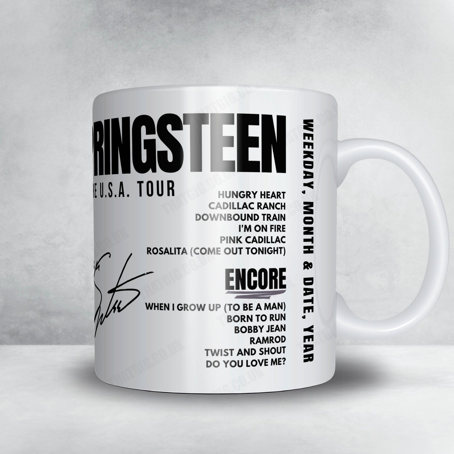 Bruce Springsteen Setlist Mug - Los Angeles Memorial Coliseum, Los Angeles - September 30th, 1985