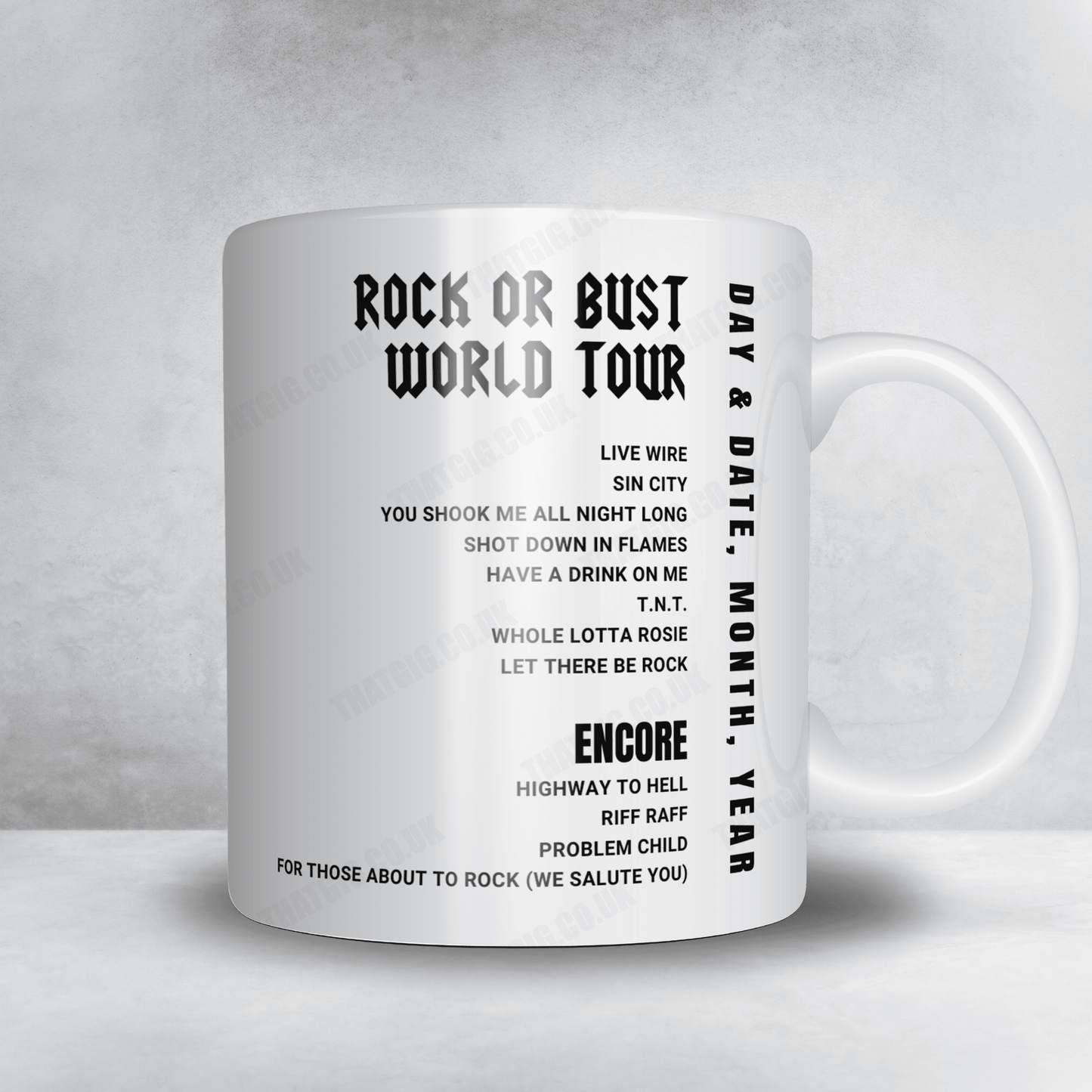 AC/DC Setlist Mug - American Airlines Center, Dallas - February 23rd, 2016