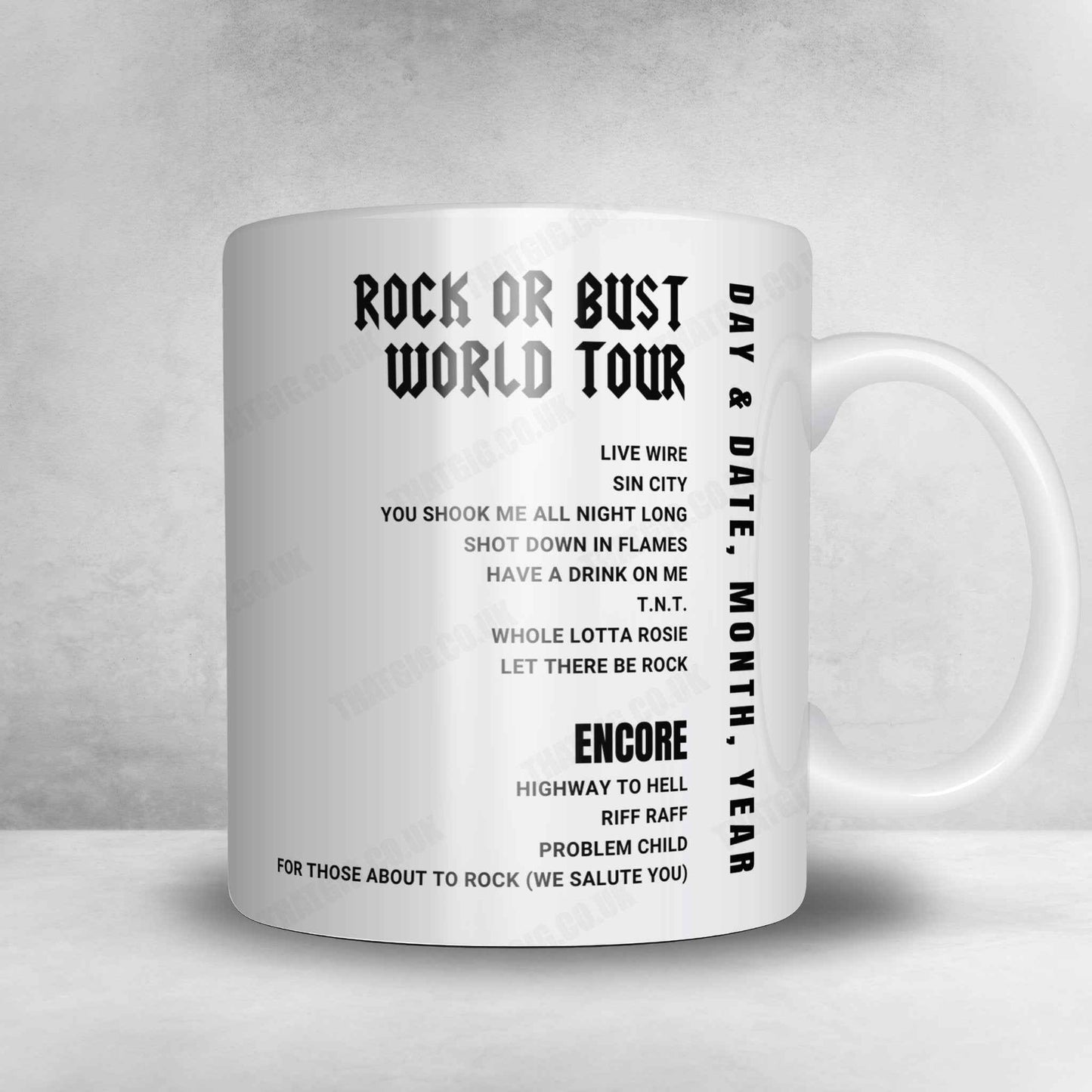 AC/DC Setlist Mug - Plaines d'Abraham, Quebec City - August 28th, 2015