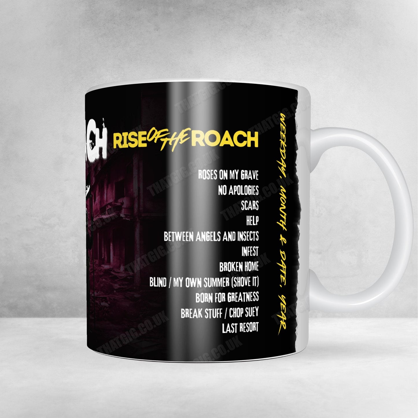 Papa Roach Setlist Mug - Alsterdorfer Sporthalle, Hamburg, Germany - January 25th, 2025