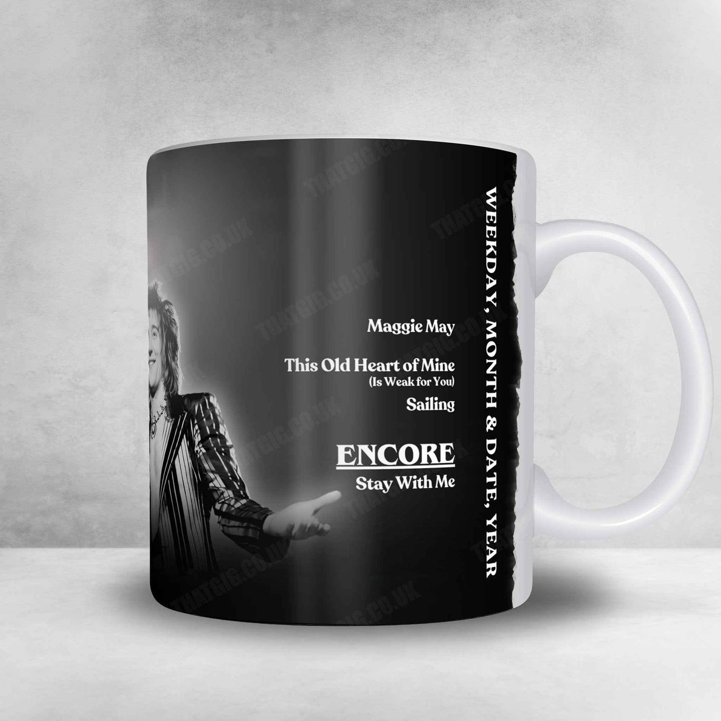 Rod Stewart Setlist Mug - Olympia Grand Hall, London, England - December 23rd, 1978