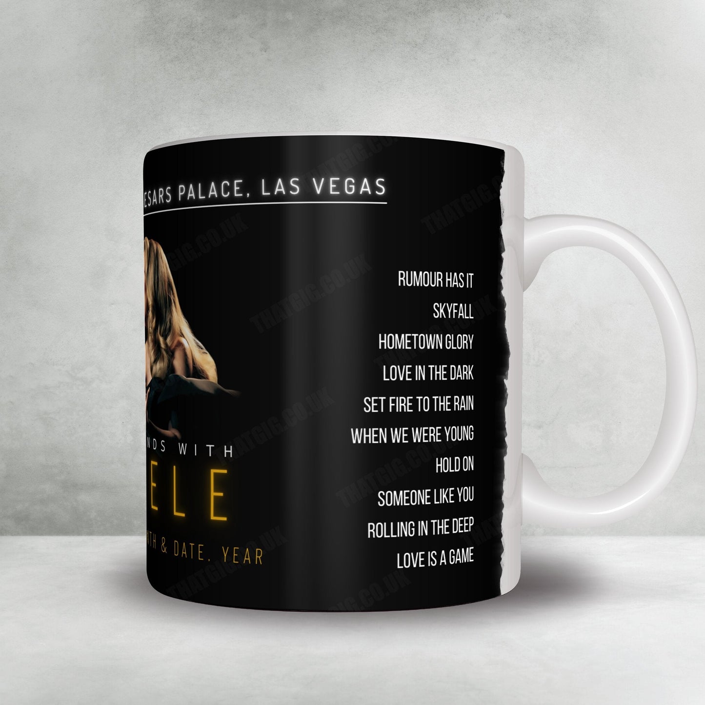 Adele Setlist Mug - The Colosseum at Caesars Palace, Las Vegas - August 5th, 2023