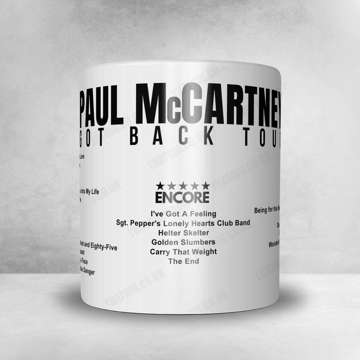 Paul McCartney Setlist Mug - Estádio Couto Pereira, Curitiba - December 13th, 2023