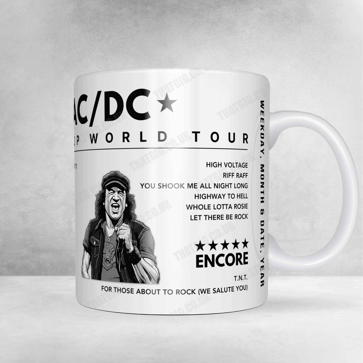 AC/DC Setlist Mug - Gund Arena, Cleveland - April 6th, 2001