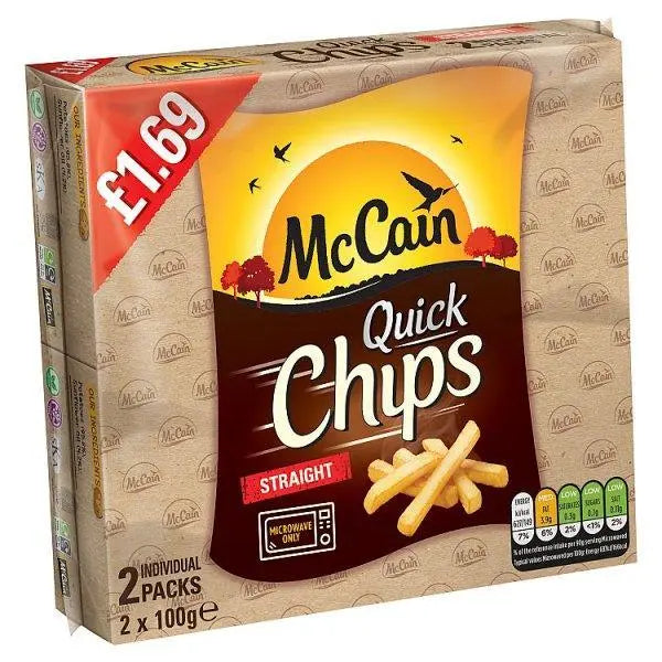 McCain Quick Chips Straight 2 x 100g (200g) - (Case of 12)