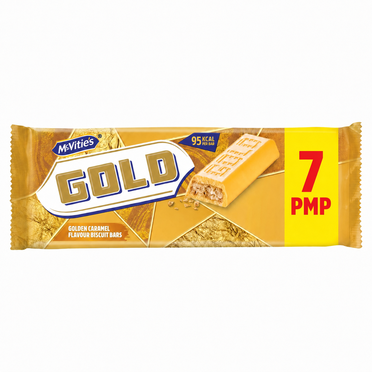 McVitie's Gold 7 Golden Caramel Flavour Biscuit Bars 106g (Box of 12)