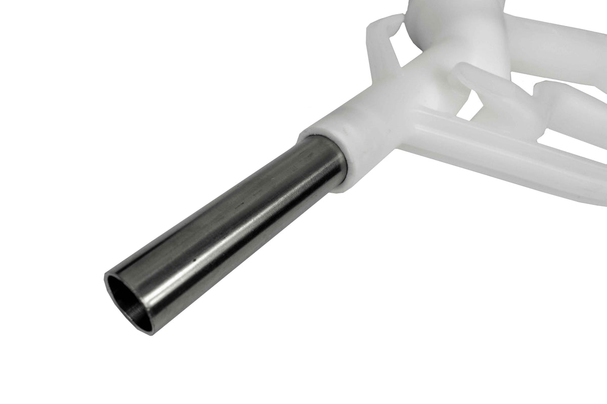 Fuel Gun White 1" Barb Inlet - Metal Outlet