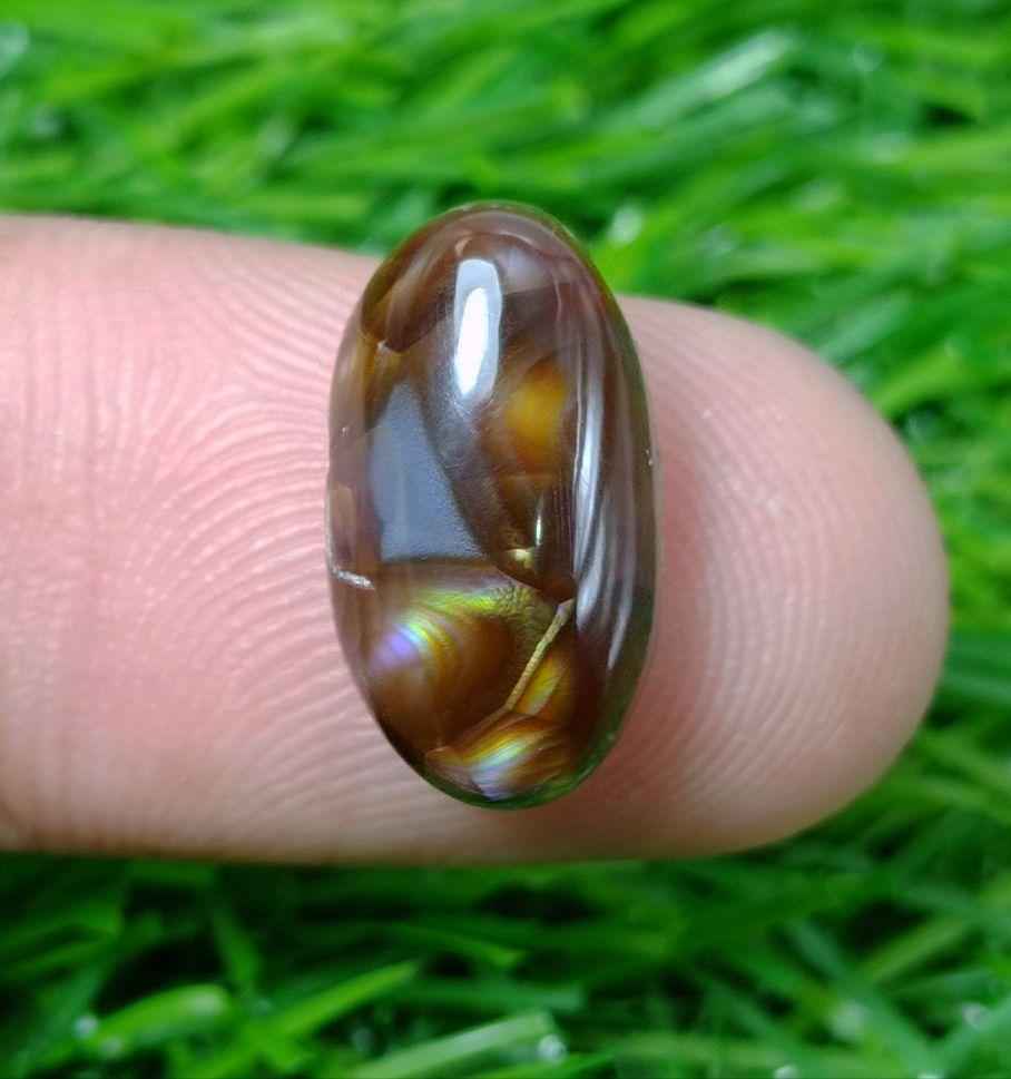 6.45ct Unique Look Mexican Fire Agate, Rare Fire Agate For Ring - Perfect gemstone Gift, Rare Gemstone than Diamonds, Dimensions- 16x9 mm