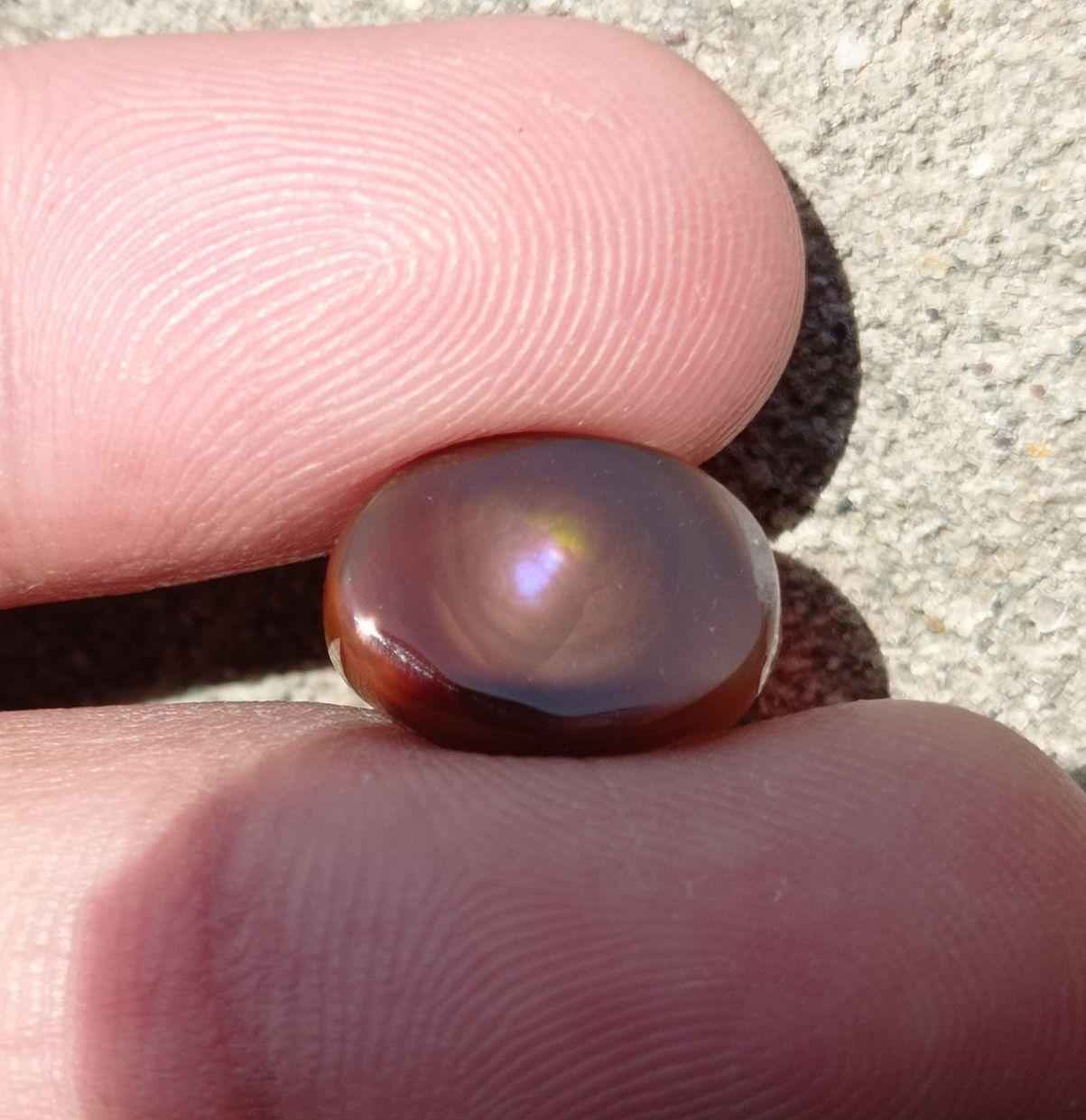 5.75ct Mexican Fire Agate, Purple Fire Agate, Fire Agate Oval cabochon - Best gemstone Gift, Dimensions - 14x10 mm
