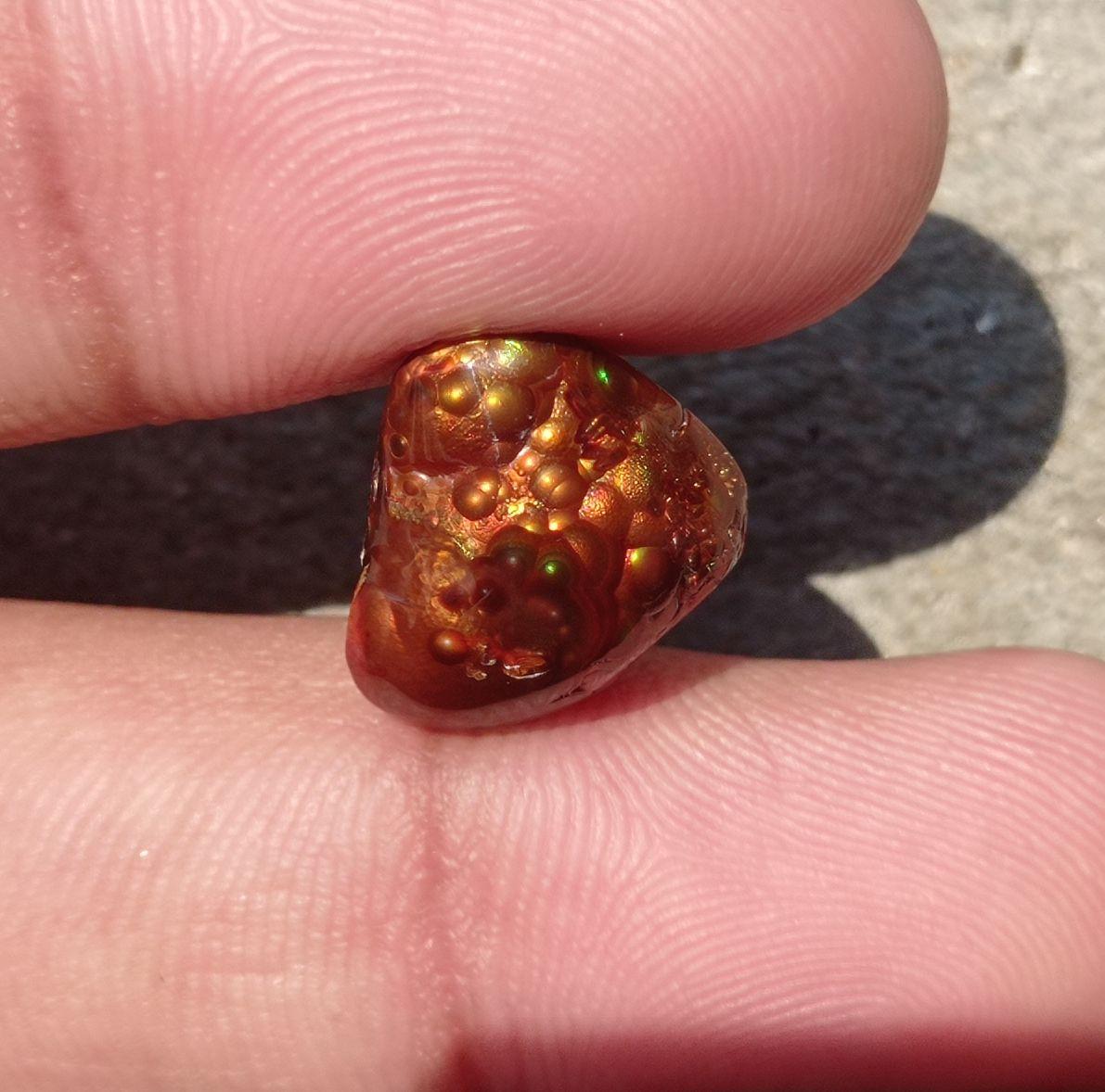 8.5ct Rare Fire Agate, Yellow Bubbly Fire Agate - Fire Agate AZ, Perfect gemstone Gift, Dimensions - 14x13 mm