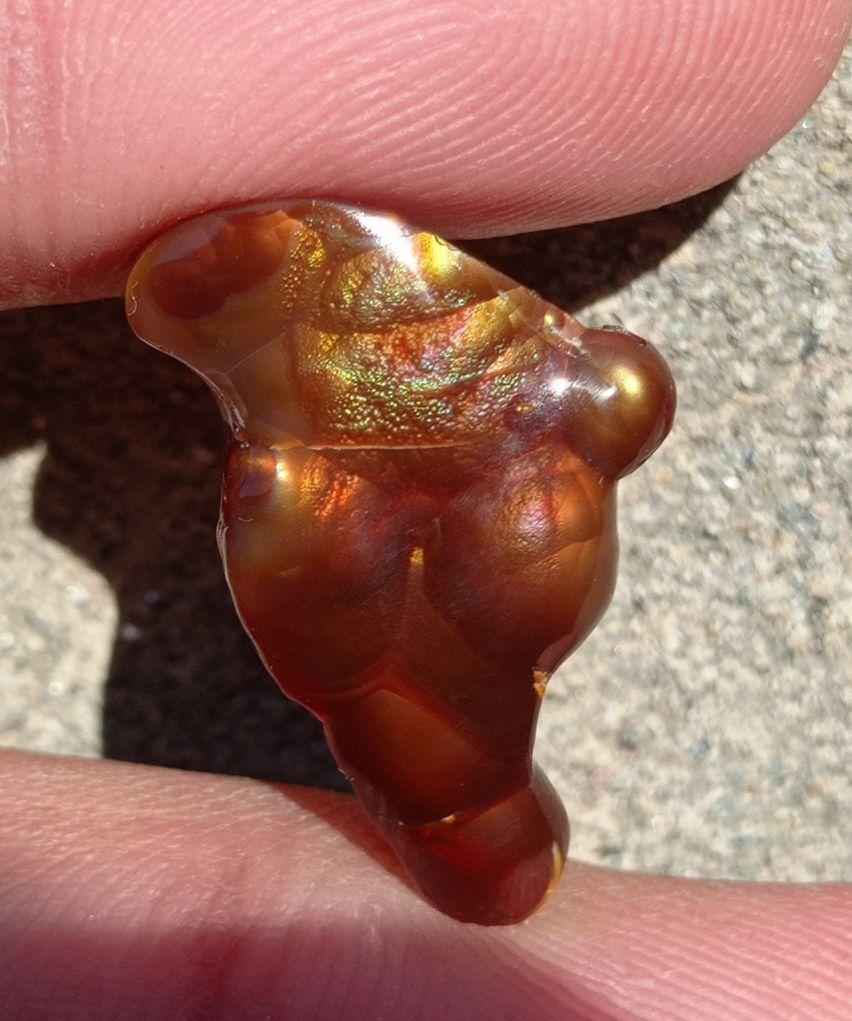 12ct Mexican Fire Agate, Rare Fire Agate, Unique Shape Fire Agate Suitable For Pendant - Perfect gemstone Gift, Rare Gemstone than Diamonds, Dimensions - 23x14 mm