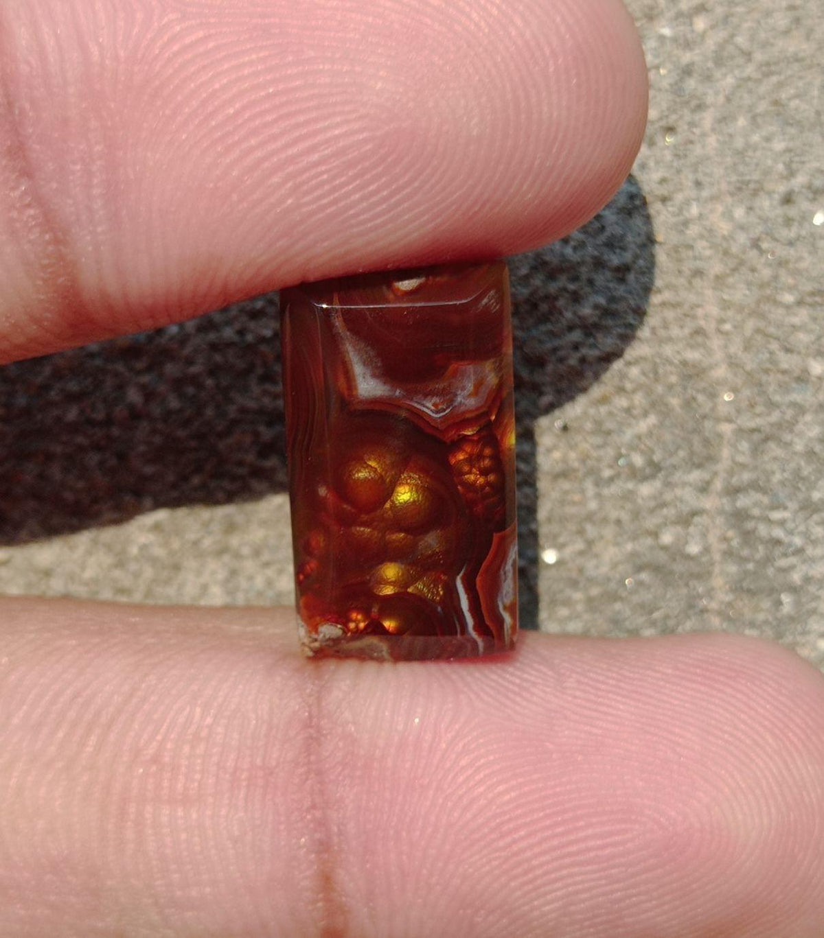 12ct Faceted Mexican Fire Agate, Rare Fire Agate - Perfect gemstone Gift, Rare Gemstone than Diamonds, Dimensions - 19x10 mm