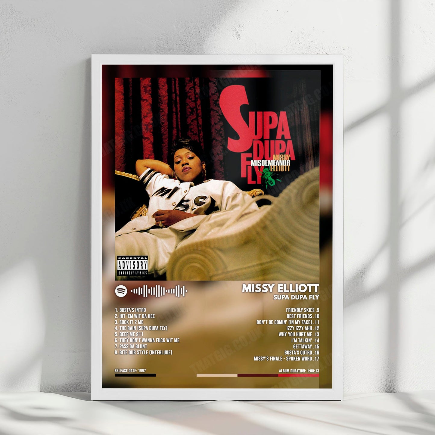 Missy Elliott "Supa Dupa Fly" Album Cover Poster - with Complete Tracklist