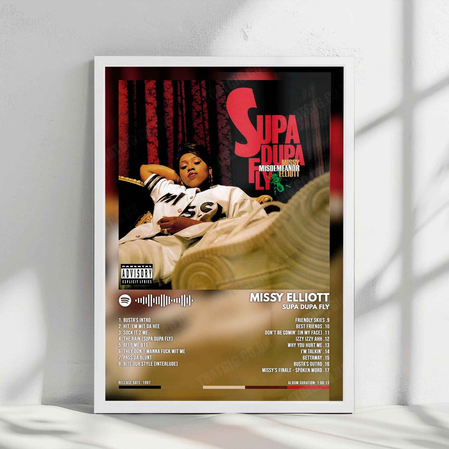 Missy Elliott "Supa Dupa Fly" Album Cover Poster - with Complete Tracklist