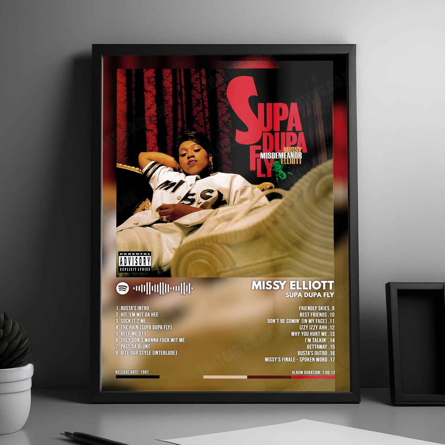Missy Elliott "Supa Dupa Fly" Album Cover Poster - with Complete Tracklist