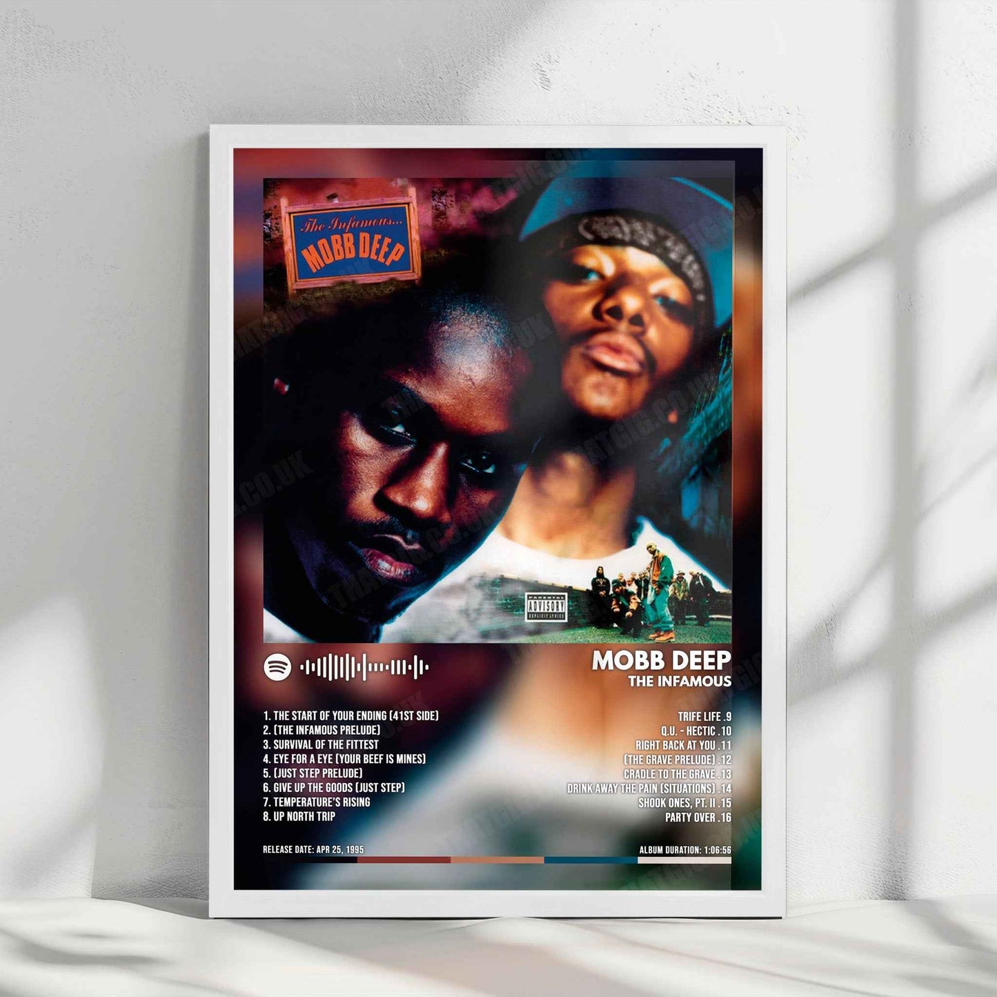Mobb Deep "The Infamous" Album Cover Poster - with Complete Tracklist