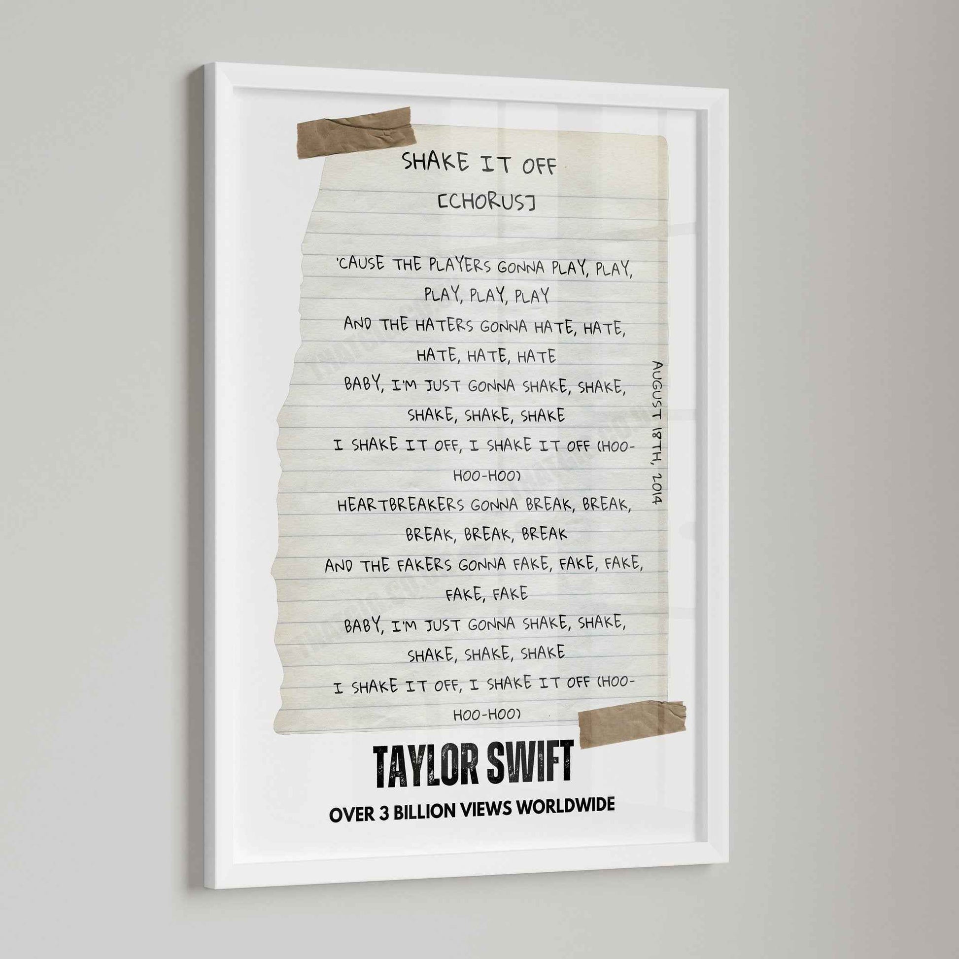 Taylor Swift "Shake It Off" Lyric Poster