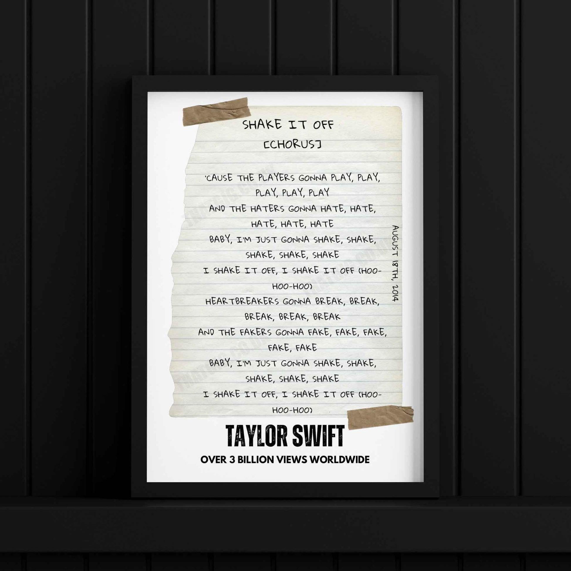 Taylor Swift "Shake It Off" Lyric Poster